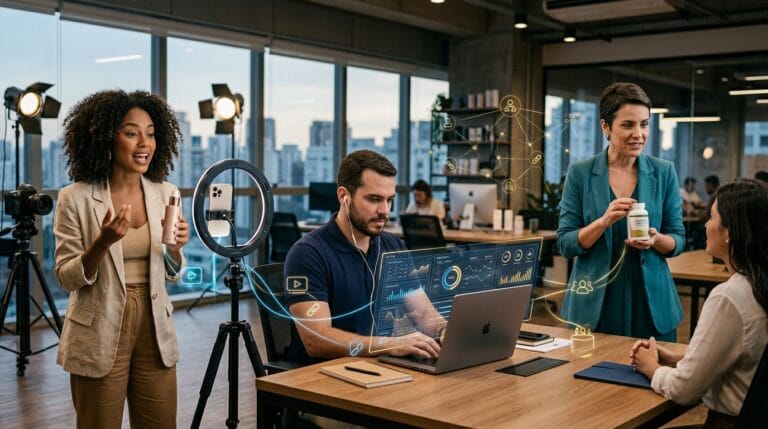 Comparação entre influenciadores digitais, afiliados e distribuidores de marketing multinível