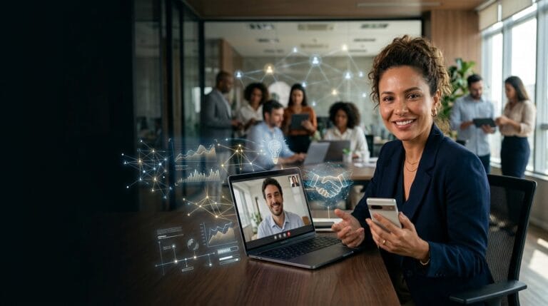 Ilustração sobre confiança do consumidor nas vendas na era da inteligência artificial